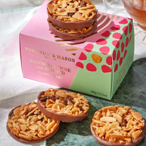 Fortnum & Mason Raspberry & Rose Milk Chocolate Florentines, 150g