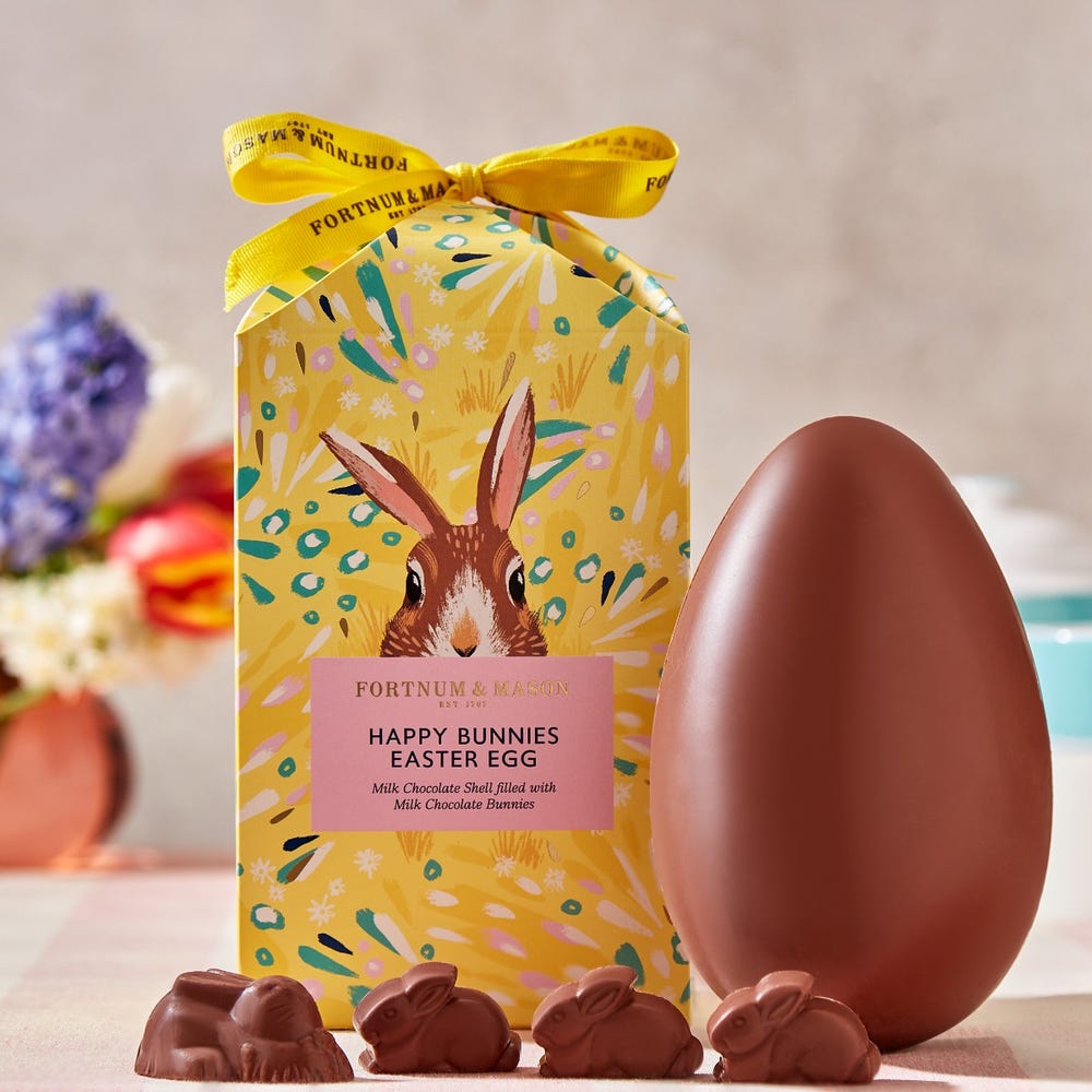 Fortnum & Mason Happy Bunnies Milk Chocolate Easter Egg, 225g