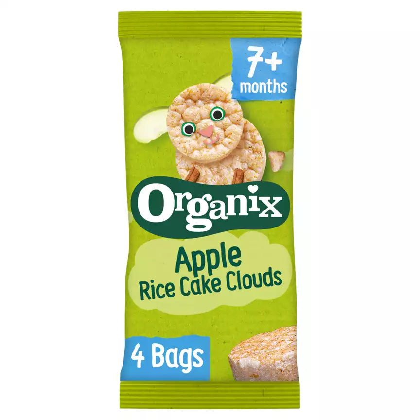 Organix Apple Rice Cake Clouds x4 packs 7+months