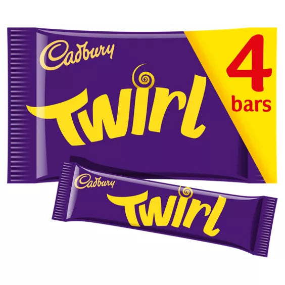 Cadbury Twirl Milk Chocolate Bars 4 Pack