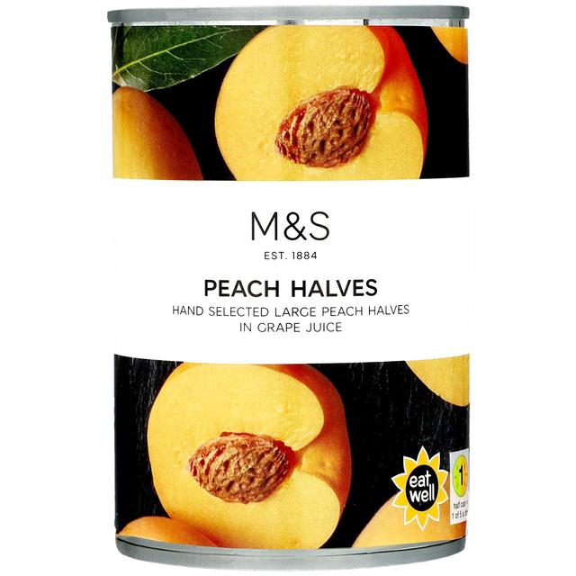 M&S Peach Halves in Grape Juice