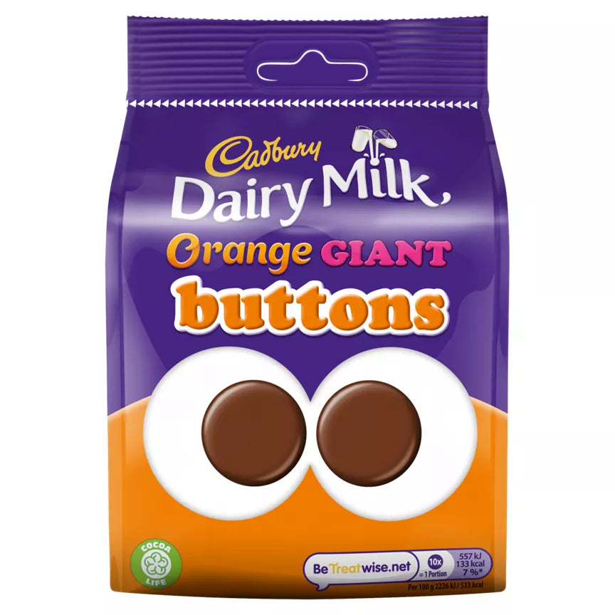 Cadbury Dairy Milk Orange Giant Buttons Chocolate Bag