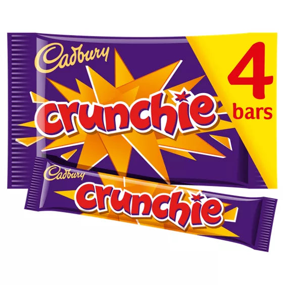 Cadbury Crunchie Milk Chocolate Bars 4 Pack